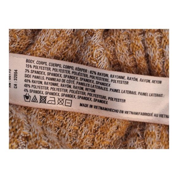 Anthropologie Waffle Thermal Knit Tunic Mustard Gold Saturday Sunday Small - Picture 11 of 12